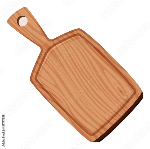 Cutting board. Kitchen wooden utensil for food chopping