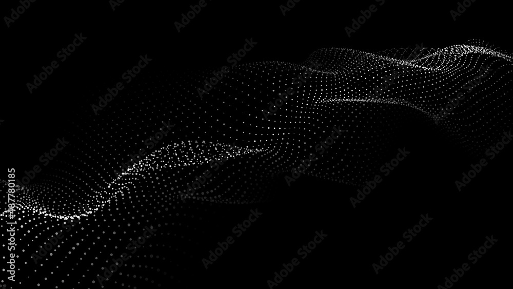 Futuristic dark background with a dynamic wave of particles. Big data. Vector illustration. Futuristic dark background with a dynamic wave of particles. Big data. Vector illustration.