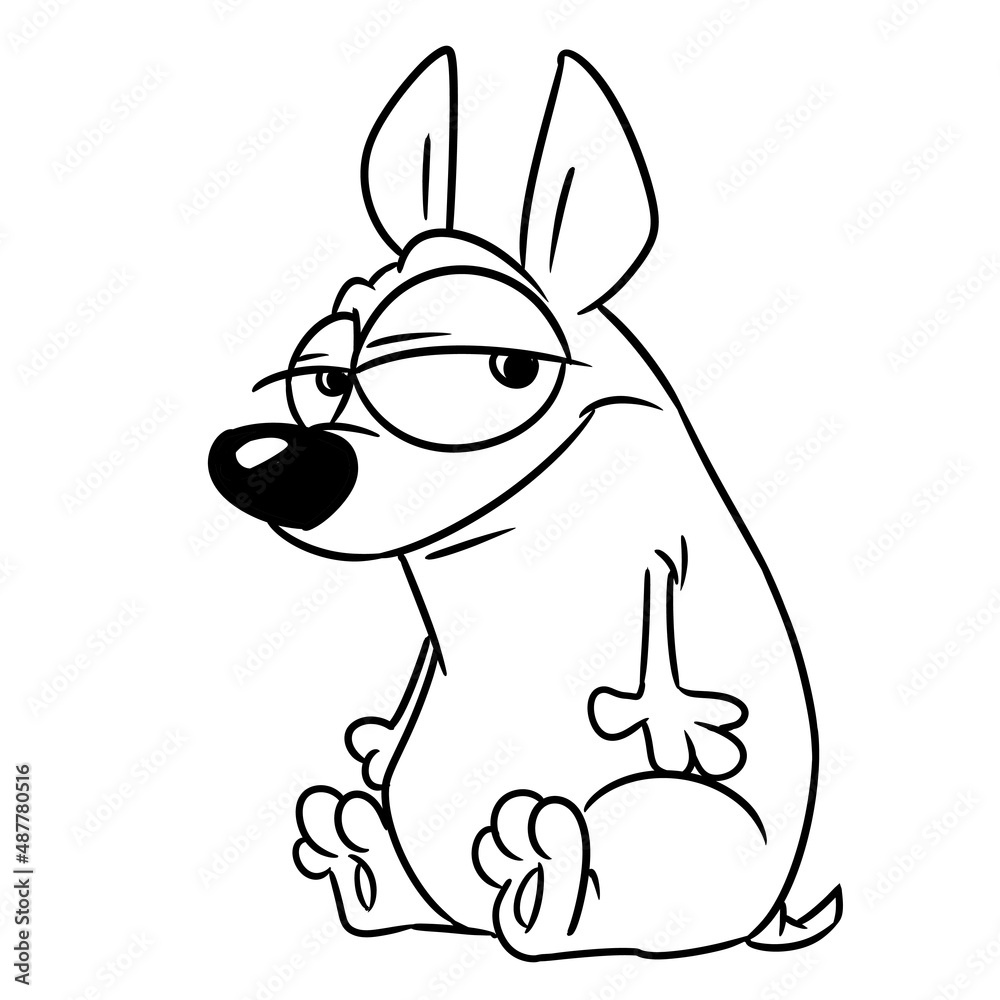 Obraz premium Dog smile parody illustration cartoon contour line
