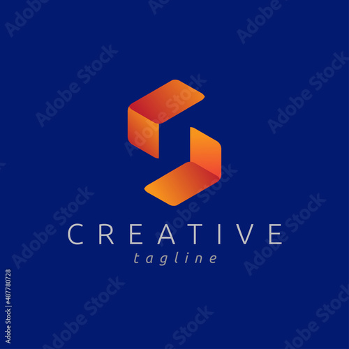 Letter s logo with modern gradient color