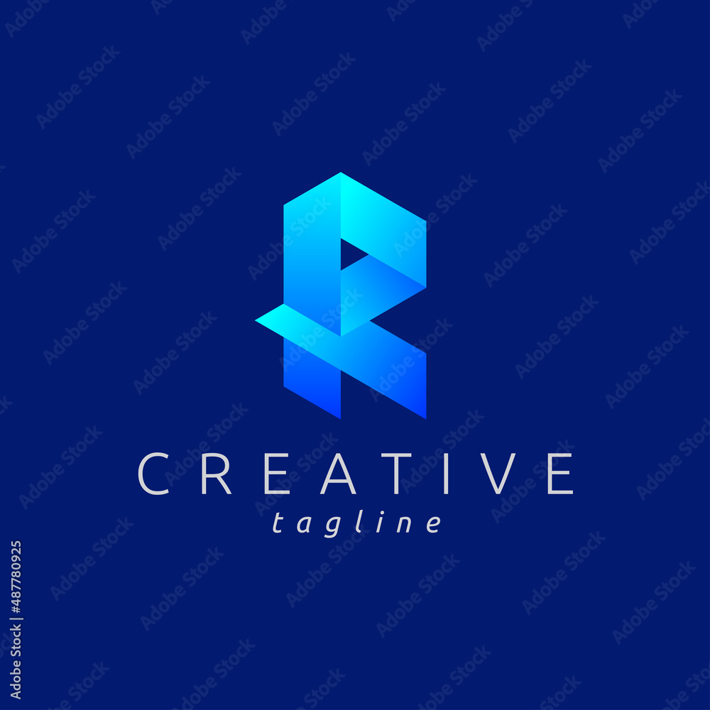 Obraz premium Letter R Logo with modern gradient color