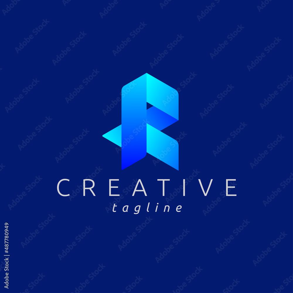Letter R Logo with modern gradient color