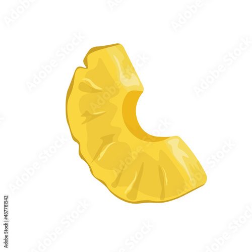 Yellow pineapple wedge, calcined graphic
