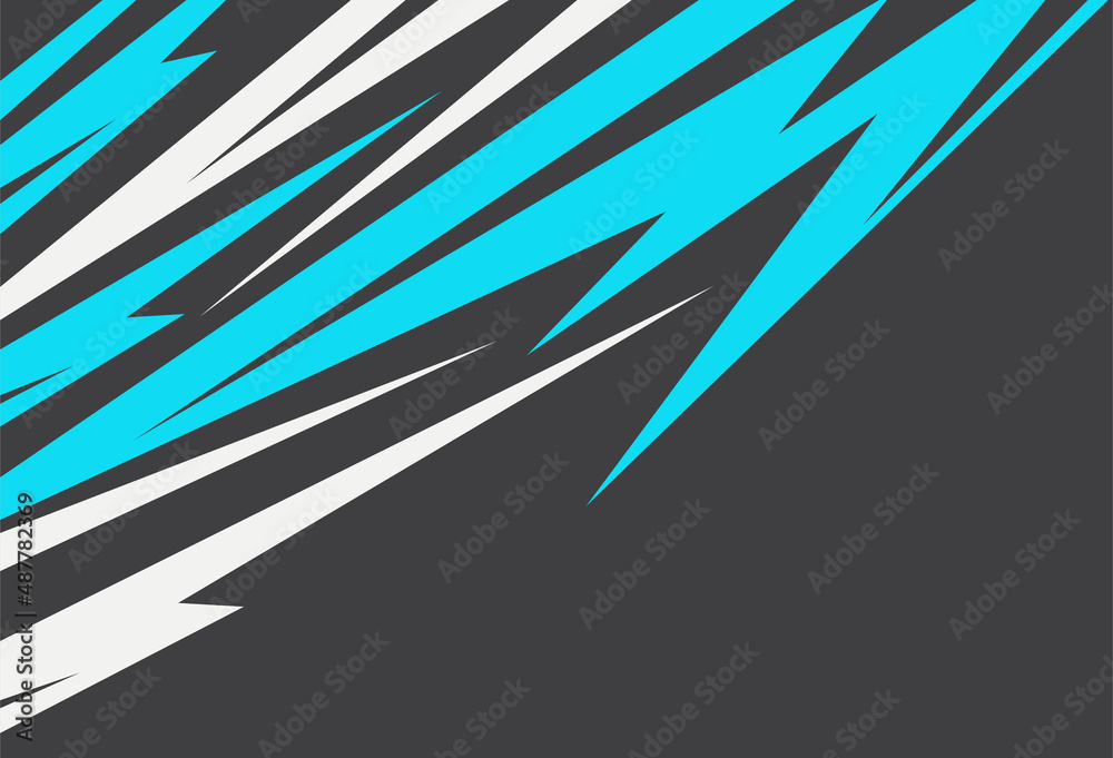 Abstract background with blue and white sharp and zigzag line pattern and with some copy space area