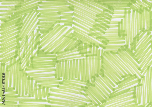 Marker abstract Background. Summer Green Backdrop. Green and white lines