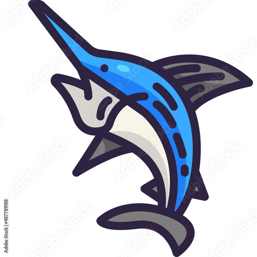 swordfish line icon