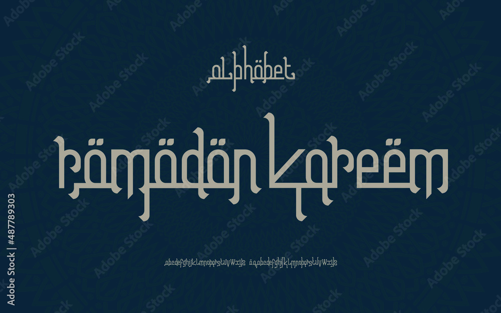Elegant and luxury font with decorative background for Ramadan Premium Vector Elegant and luxury font with decorative background for Ramadan Premium Vector