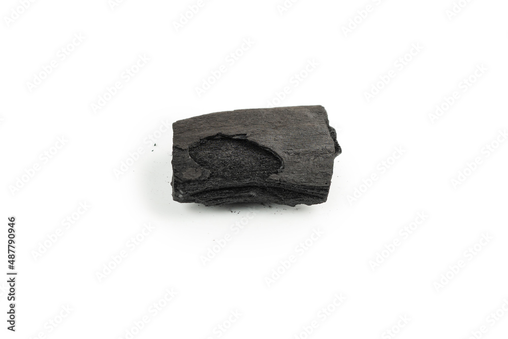 Black oak coal isolated on white background. Black oak coal isolated on white background.
