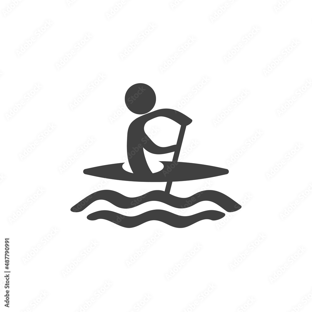 Kayak sprint sport vector icon