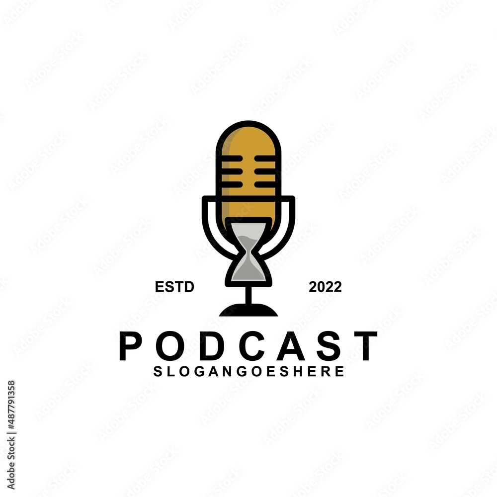 Podcast or Radio Logo design using Microphone, Emblem, Design Concept, Creative Symbol, Icon Podcast or Radio Logo design using Microphone, Emblem, Design Concept, Creative Symbol, Icon