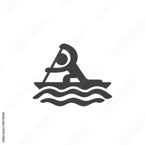 Canoe sprint sport vector icon