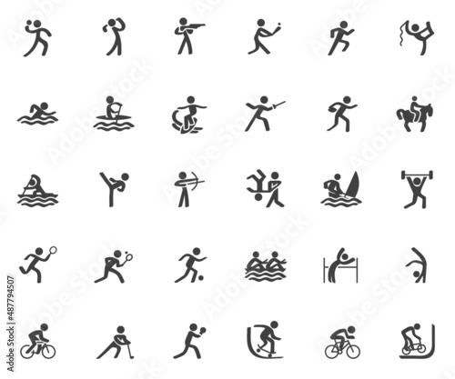 Summer sport vector icons set