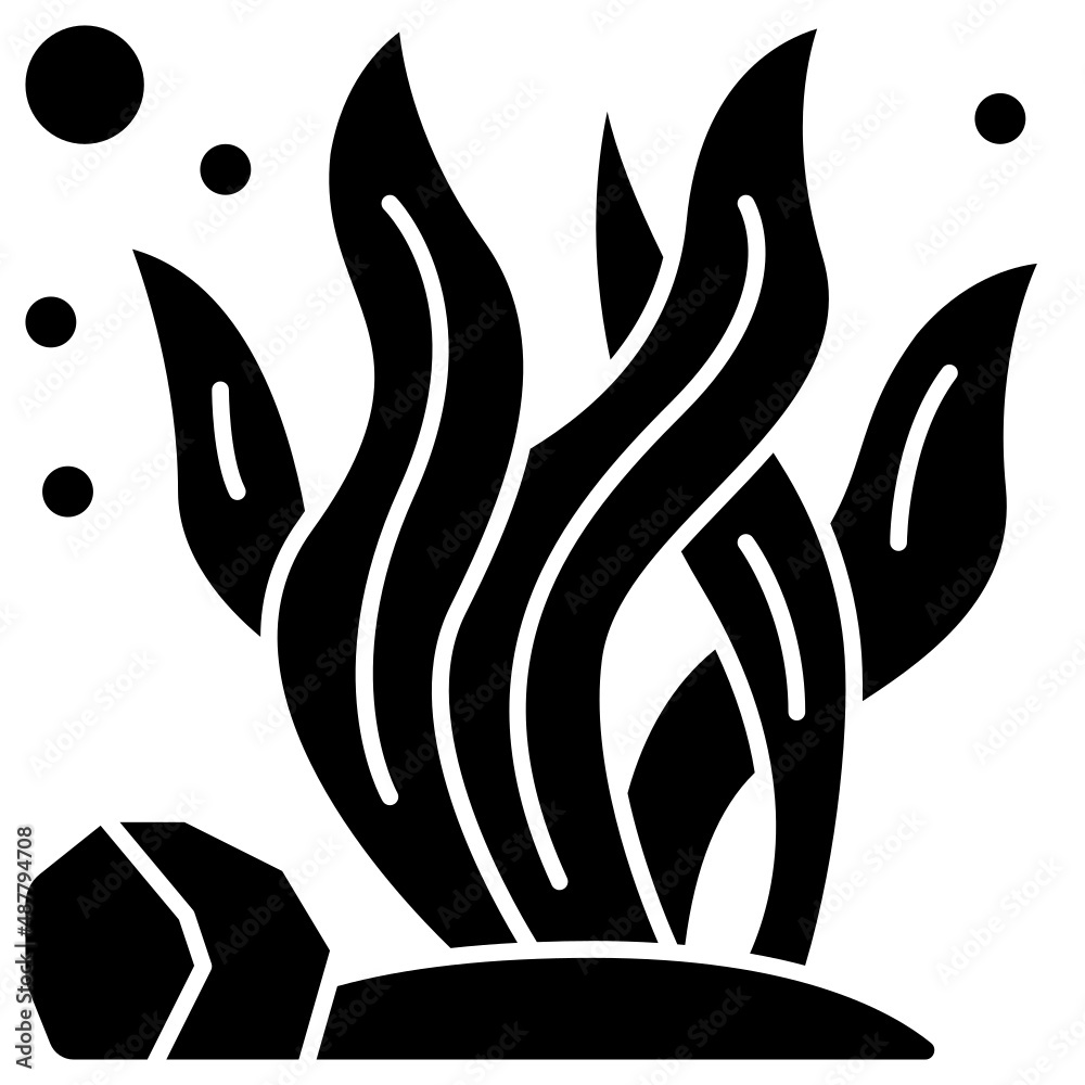 Obraz premium seaweed solid icon