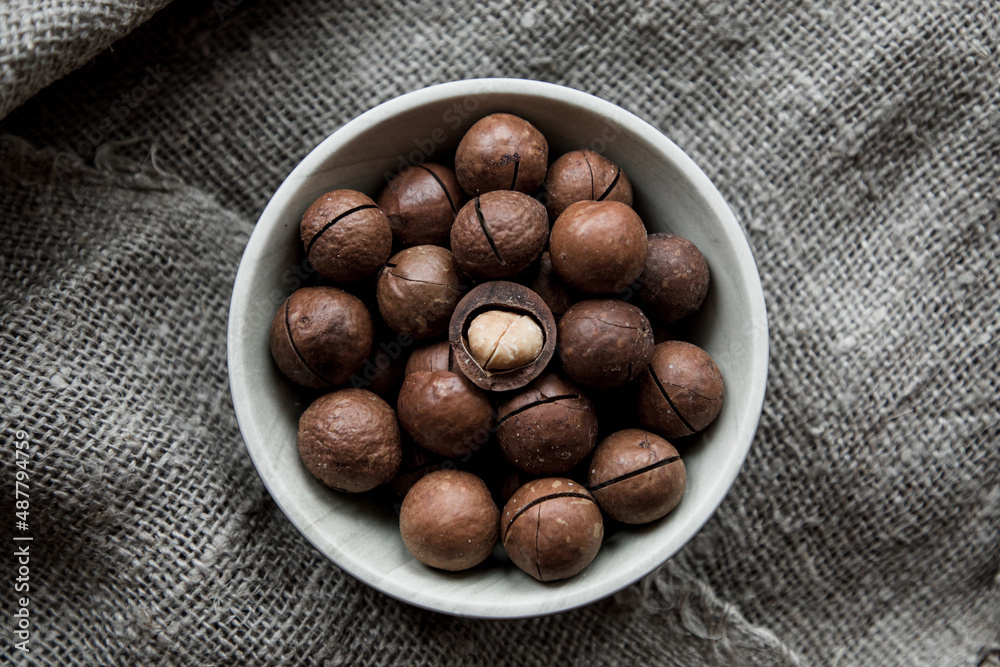 macadamia nut in a cup, macadamia key macadamia nut in a cup, macadamia key