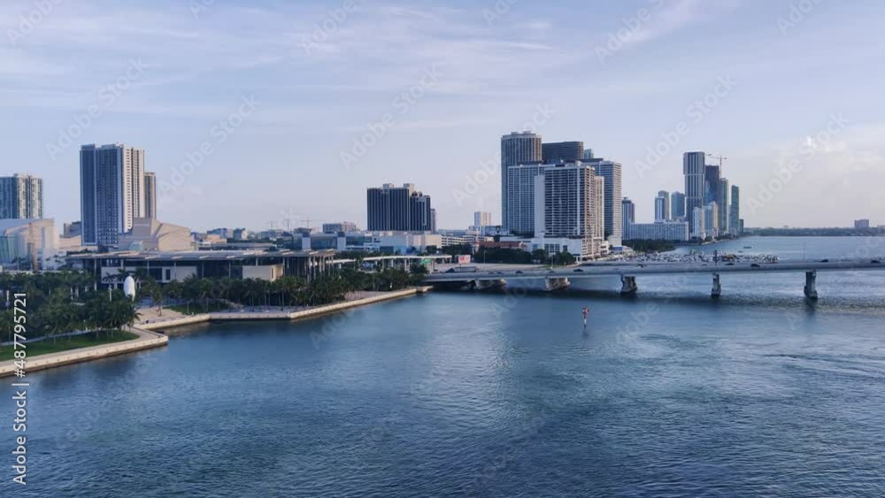 Miami city skyline on Biscayne bay video background in 4K | Miami cityscape aerial view video background Miami city skyline on Biscayne bay video background in 4K | Miami cityscape aerial view video background