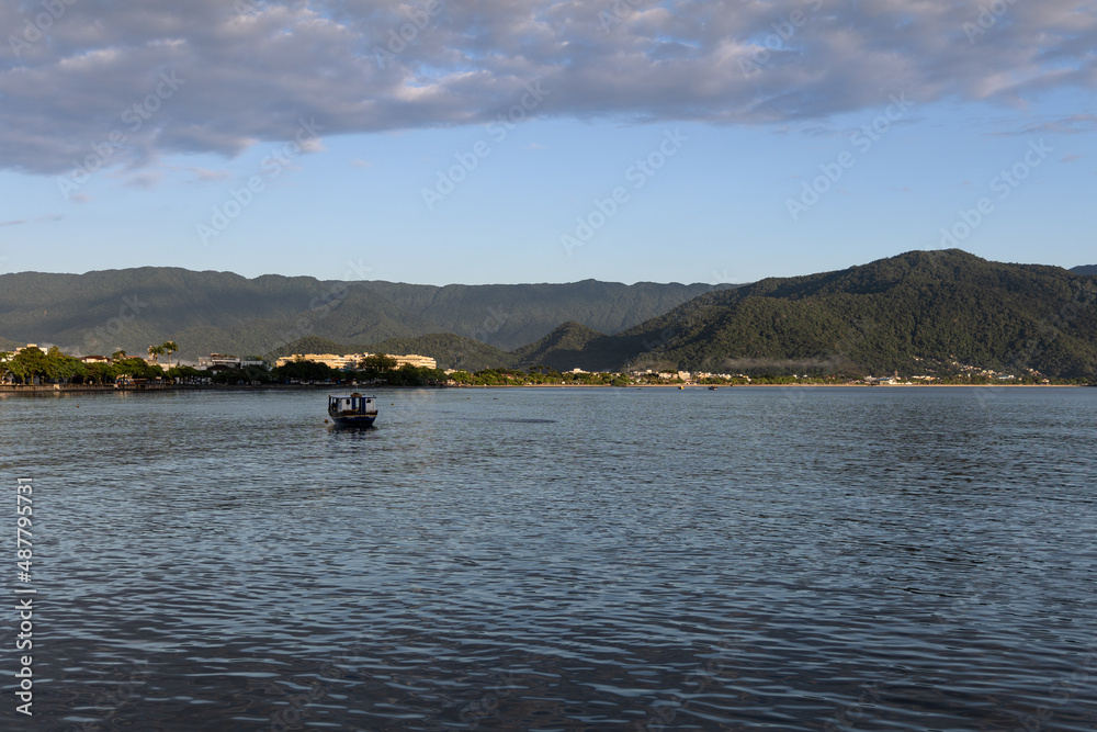 brazilian coast with mountains and blue sky brazilian coast with mountains and blue sky