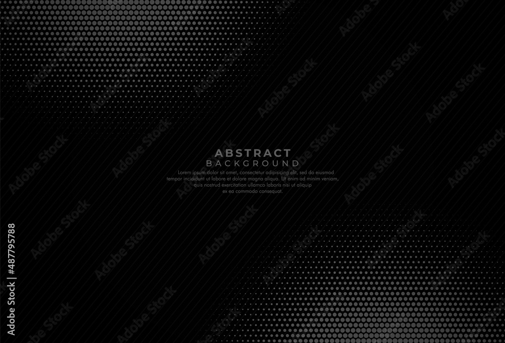 Dots background. Abstract halftone pattern. Dark gradient vintage backdrop. Modern shape concept elegant with dots template. Vector illustration