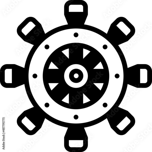 rudder solid line icon
