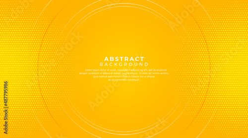 Minimal abstract design. Halftone dots colorful design. Future geometric patterns. Simple line object with modern trendy fresh yellow gradient color vector illustration template