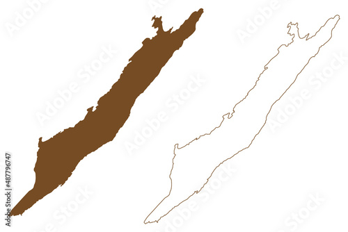 Lismore island (United Kingdom of Great Britain and Northern Ireland, Scotland) map vector illustration, scribble sketch Isle of Lismore map photo