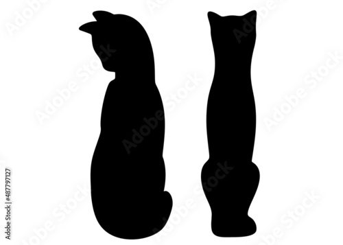 Elegant cats in a set. Vector image.