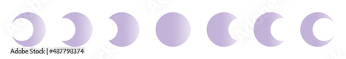 Vector Moon Phases Amethyst Silhouette Logo. Moon Collection Icon. Geometrical Celestial Moon illustration. Crescent Moon Logo. magic, mystery, witch, astrology, astronomy
