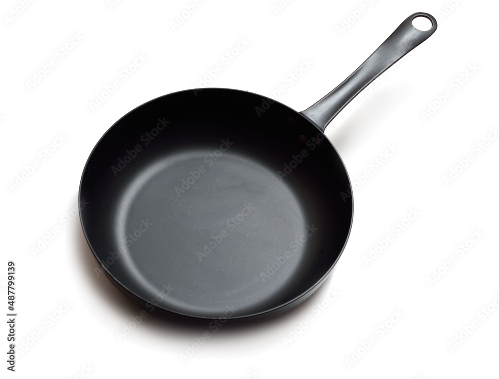 Carbon steels frying pan, frypan, or skillet. Isolated on white background Carbon steels frying pan, frypan, or skillet. Isolated on white background