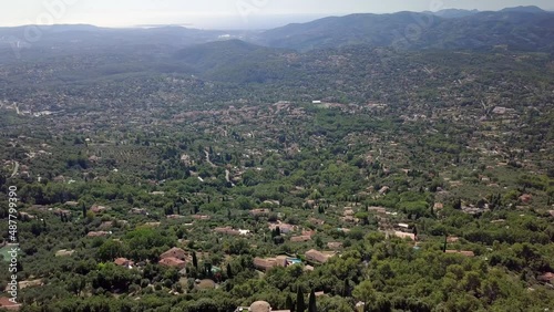 French Riviera, Cannes's Valley, Aerial Video photo