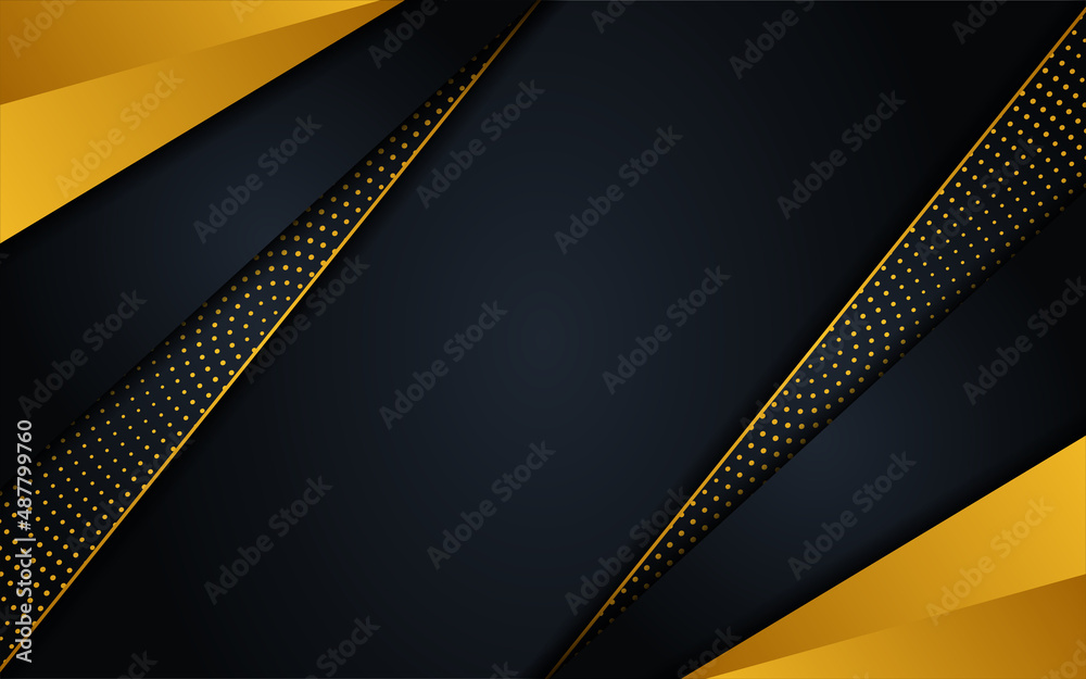 Luxury black background with golden lines combinations. modern futuristic background