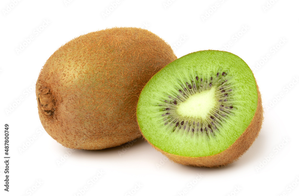 Kiwi fruit and Slices isolated on white background, Juicy kiwi Kiwi fruit and Slices isolated on white background, Juicy kiwi