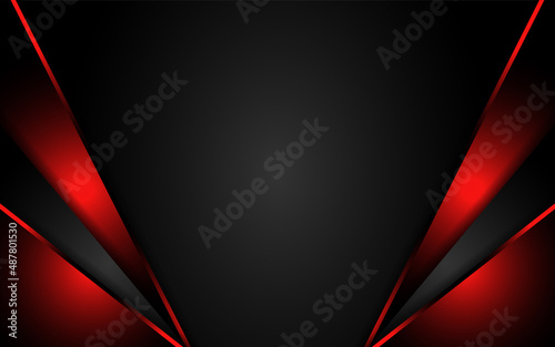 Luxury black background with red lines combinations. modern futuristic background