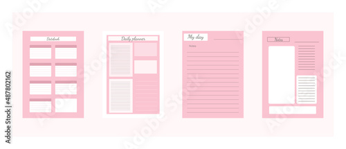 A set of templates. Daily planner, planner, notebook, weekly class schedule, results. A4 format is ready to print for planning. Business and time management.