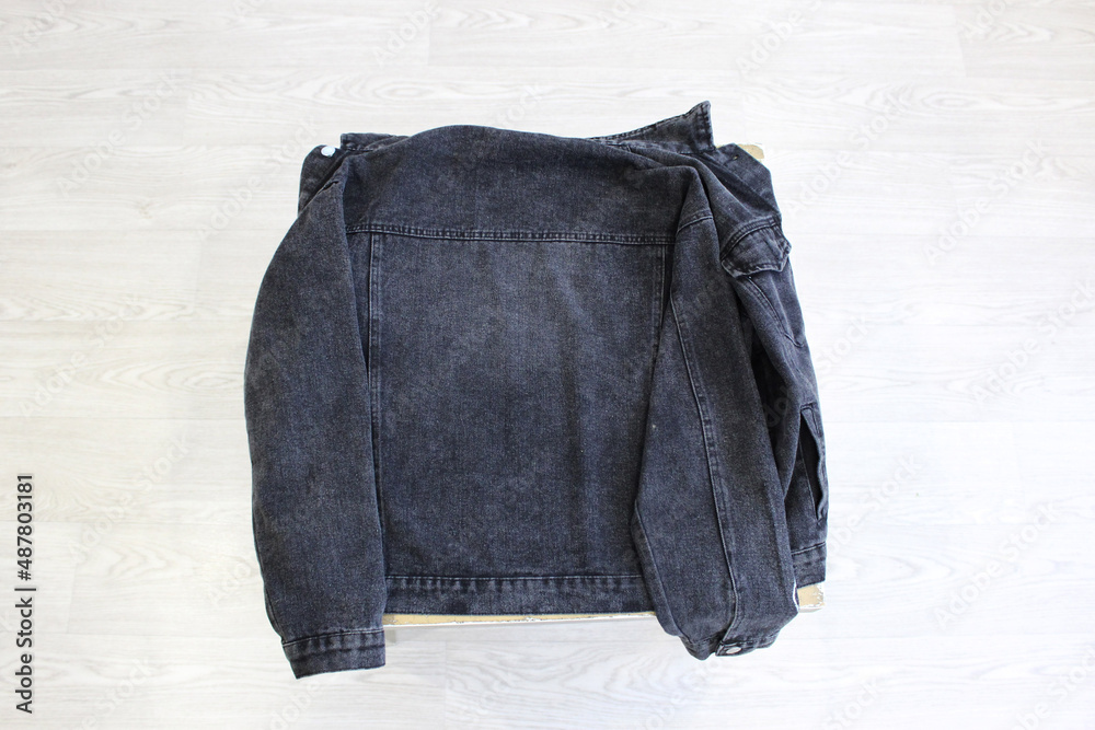 Step 0. photo instruction. DIY concept. How to paint a denim jacket