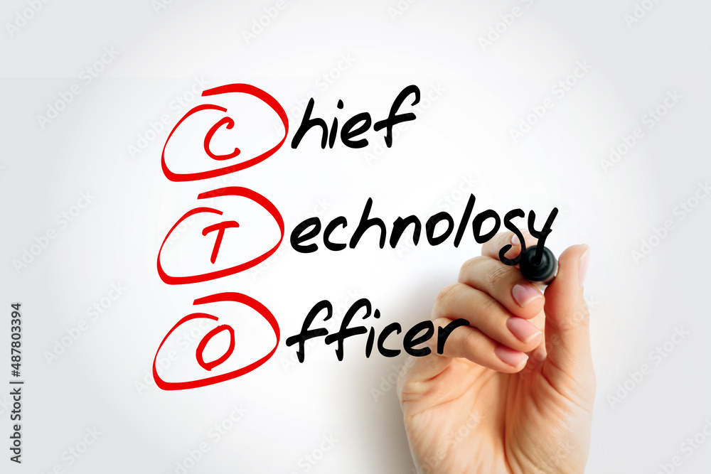 Fototapeta premium CTO - Chief Technology Officer acronym with marker, business concept background