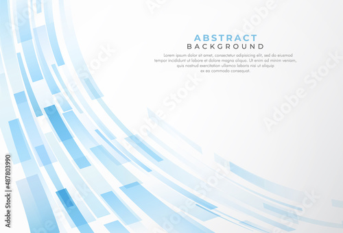 Abstract blue vector background. Blue geometric motion technology on white. Bright modern minimalist design for brochure, website, flyer, cover, advertising, banner, posters. Vector illustration
