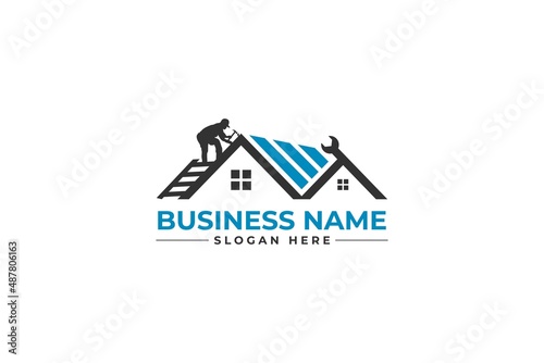 home repair, roofing, remodeling, handyman, home renovation, decor logo