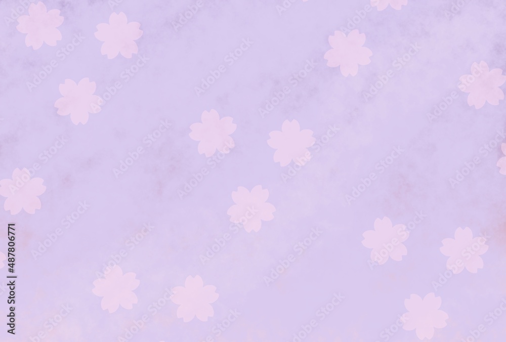 桜マーク　和紙風テクスチャ　薄紫