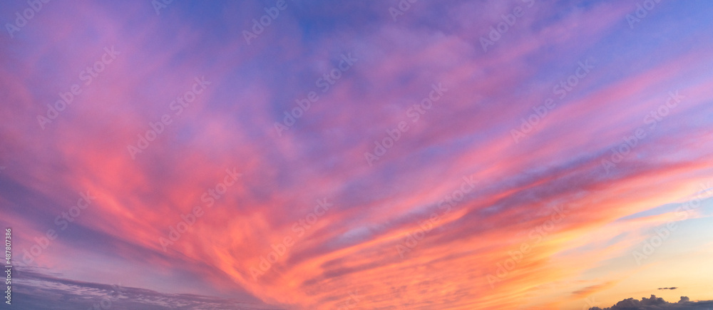 Fototapeta premium Beautiful summer sunset dramatic sky