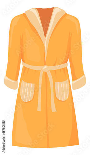 Bath robe icon. Soft home warm cloth