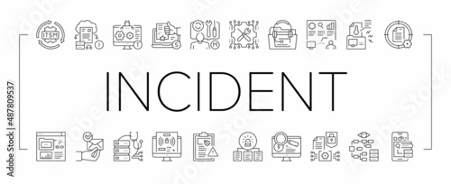 Incident Management Collection Icons Set Vector . photo
