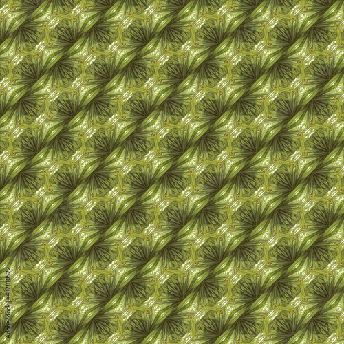 seamless pattern various shaped geometric patterns. Digital black green yellow design photo