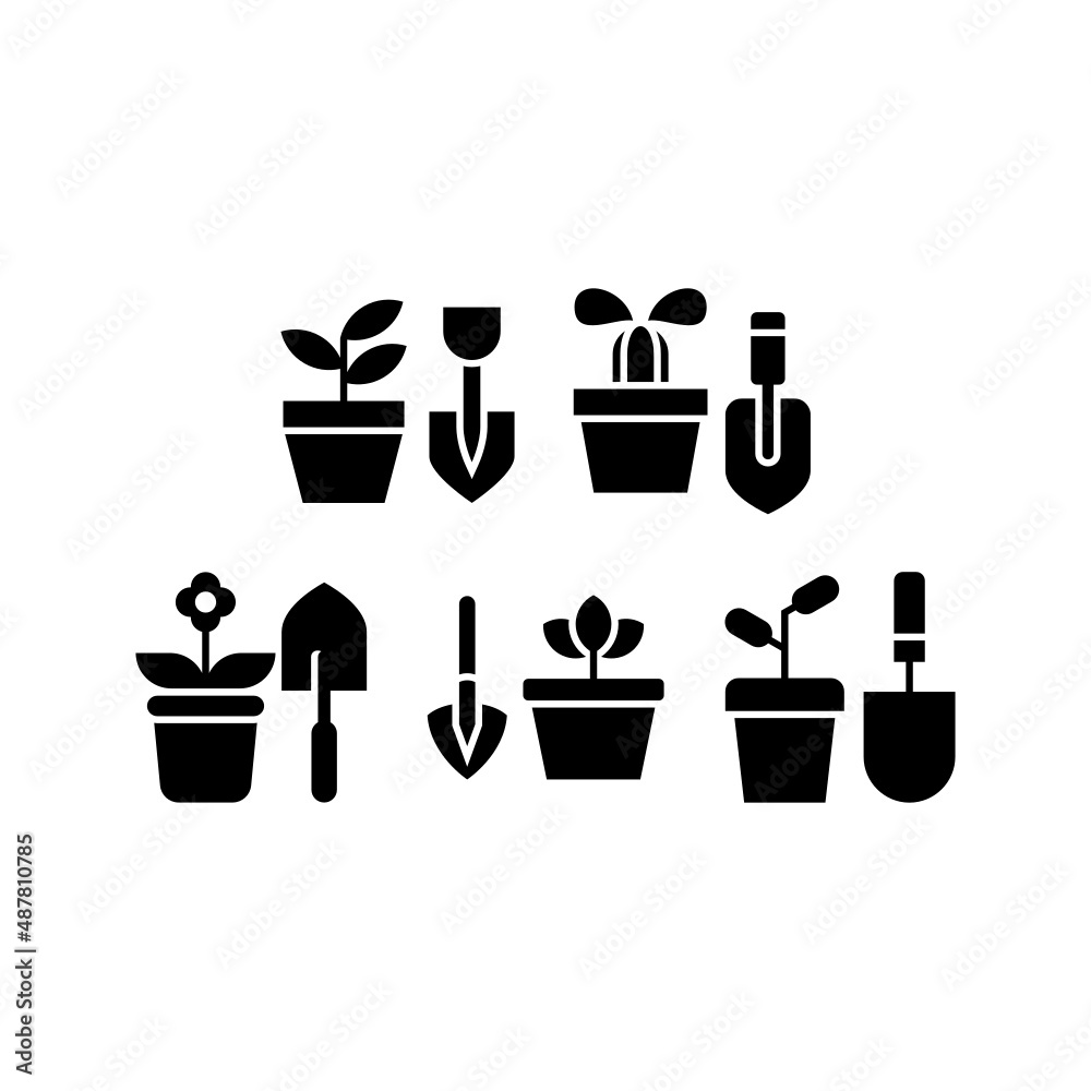 Obraz premium Gardening set icon isolated on white background