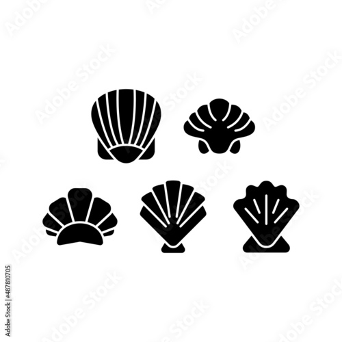 Shell set icon isolated on white background