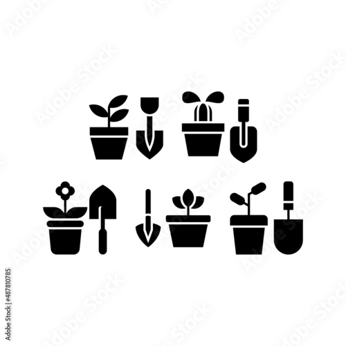 Gardening set icon isolated on white background