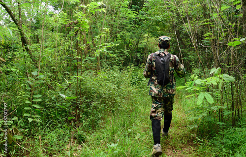 behind the  forest ranger patrol into the jungle,smart patrol system.
