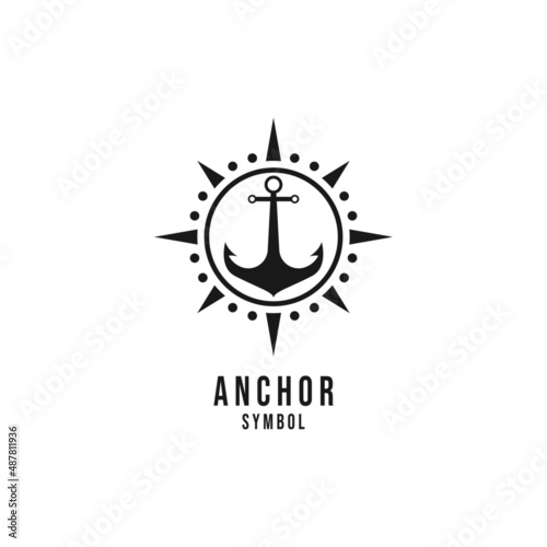 anchor logo with compass design