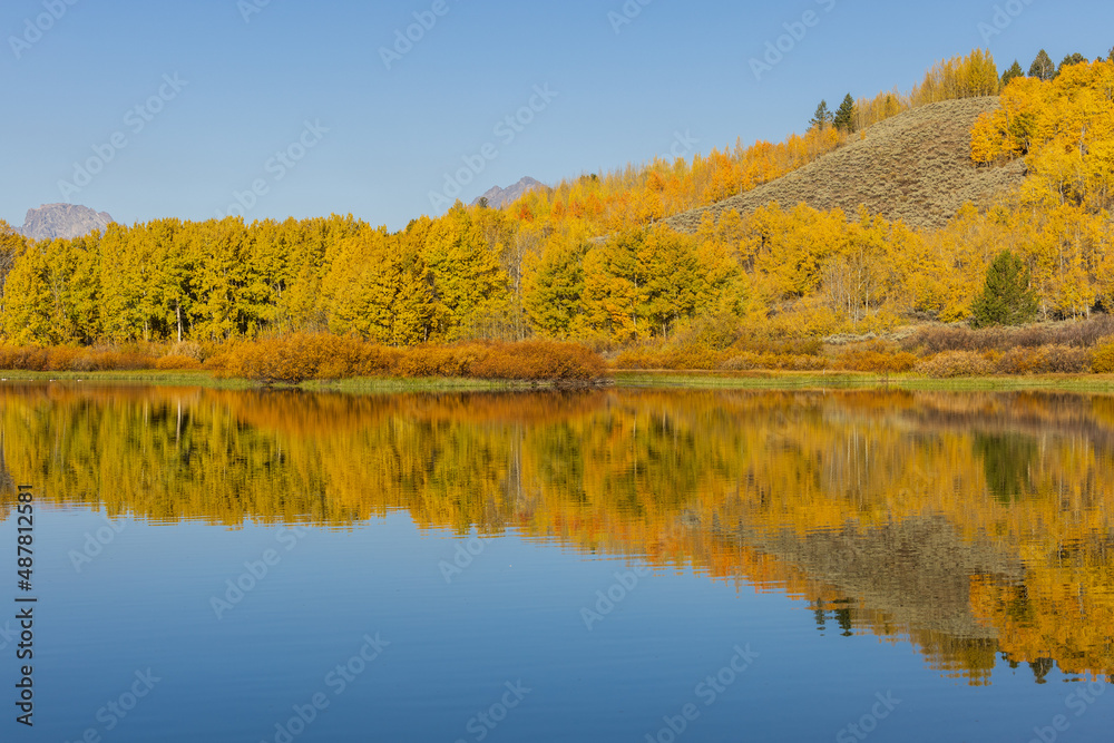 Scenic Landscape Reflection in Grand Teton National Park Wyoming in Autumn Scenic Landscape Reflection in Grand Teton National Park Wyoming in Autumn
