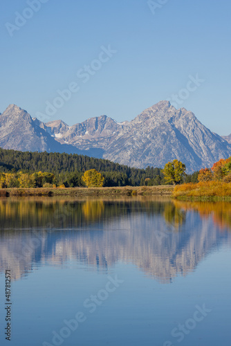 Scenic Landscape Reflection in Grand Teton National Park Wyoming in Autumn © natureguy