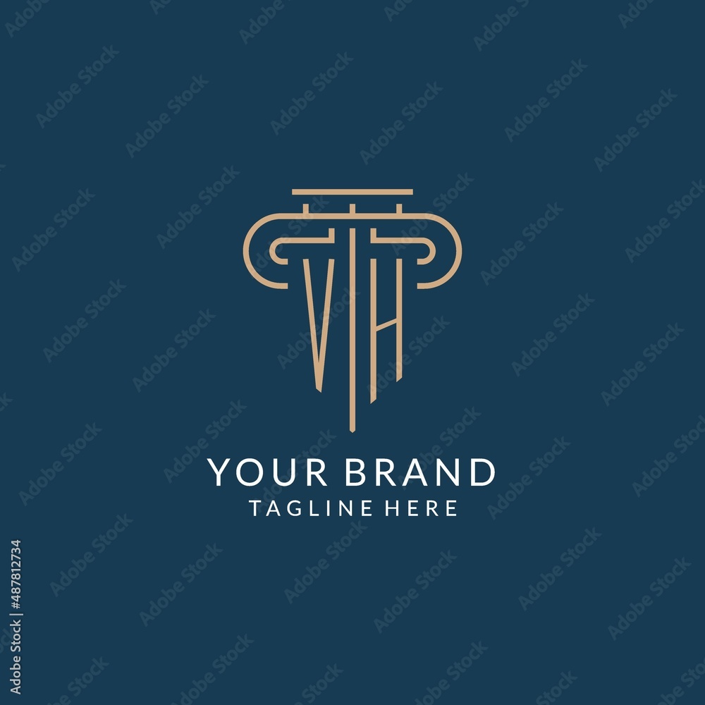 Initial letter VH pillar logo, law firm logo design inspiration Stock ...