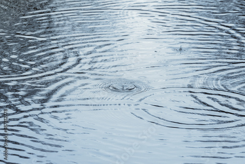 Water surface in rainy day.